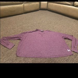 EUC Womens XS top shirt blouse Purple crew neck PINK Victoria Secret soft sexy